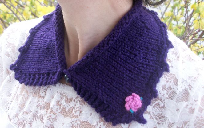 rosebud knitted collar